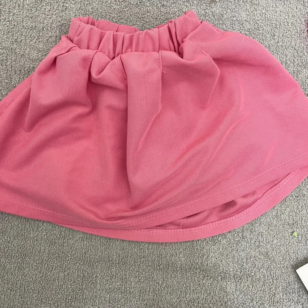 Pink Velvet Girls Pink Polo Shirt and‎ Skort 2 Piece Set Love Embroidery